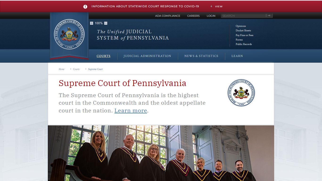 Supreme Court | Courts | Unified Judicial System of Pennsylvania