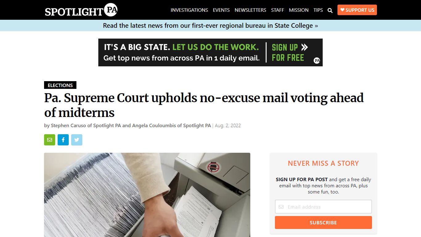 Pa. Supreme Court upholds no-excuse mail voting ahead of midterms